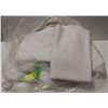 BAG OF FOLDED WHITE NYLON TABLECLOTHS