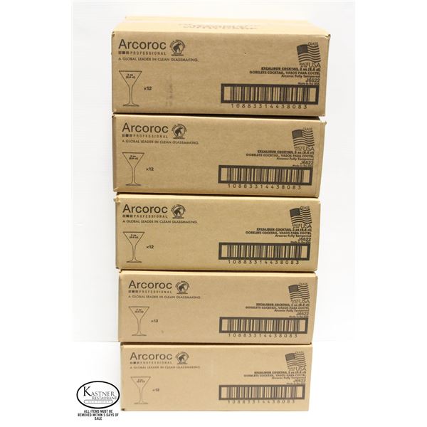 5 CASES OF 12 ARCOROC PRO EXCALIBUR 3OZ COCKTAIL