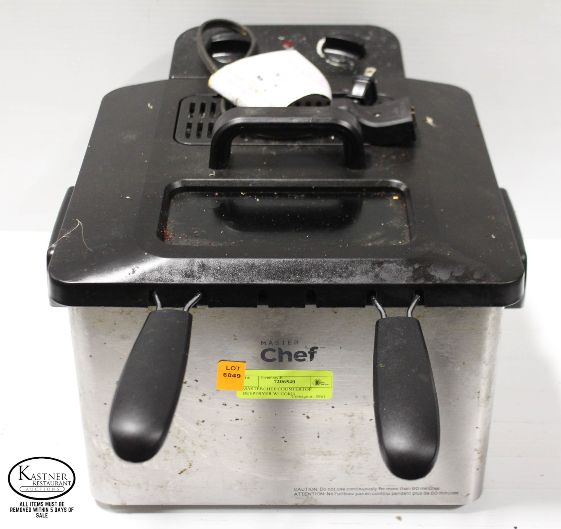 MASTERCHEF COUNTERTOP DEEPFRYER W/ CORD