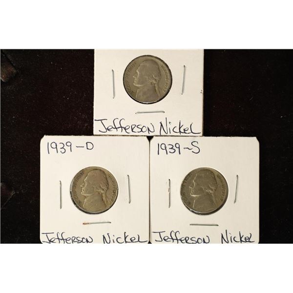 1939-P/D/S JEFFERSON NICKELS