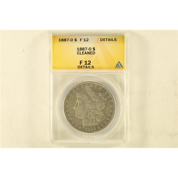 1887-O MORGAN SILVER DOLLAR ANACS F12 DETAILS