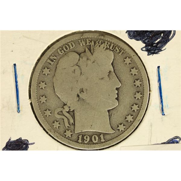 1901-S BARBER HALF DOLLAR (VG)