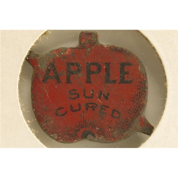 VINTAGE METAL TOBACCO TAG "APPLE SUN CURED"