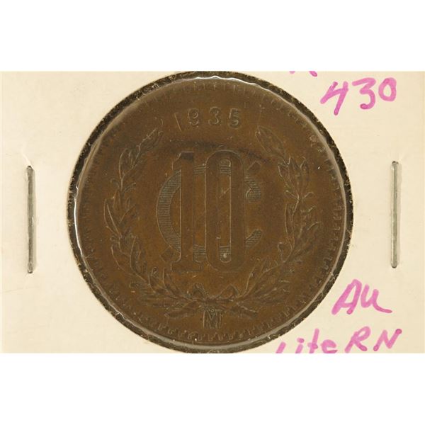 1935 MEXICO 10 CENTAVOS AU KM-430