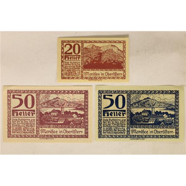 3-1920 AUSTRIA HELLER NOTES: 1-20, & 2-50'S