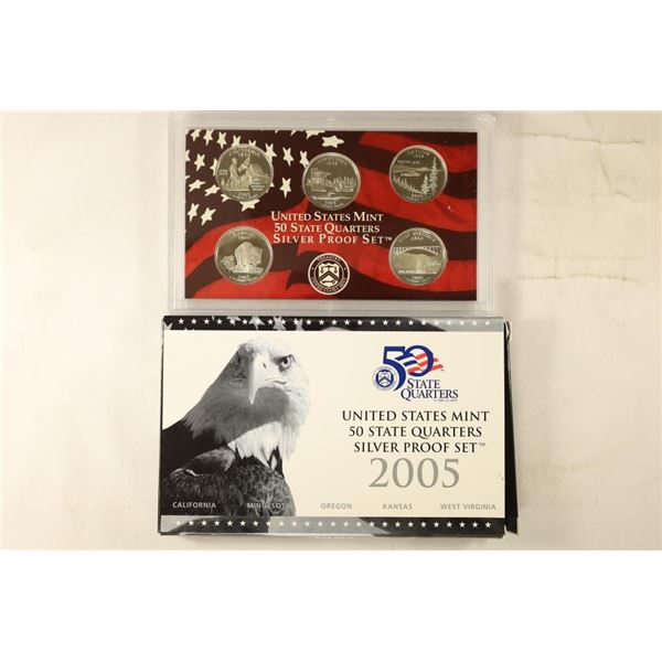 2005 SILVER US 50 STATE QUARTERS PROOF SET WITHBOX