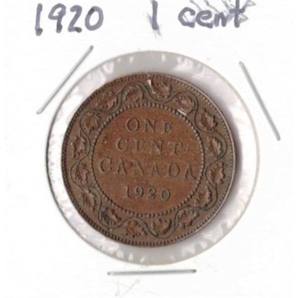 1920 Canadian Large Cent  , last year of large cent