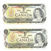 Image 1 : 1973 Crisp Sequential Serial Number  One Dollar Bank Note / Bill