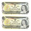 Image 1 : 1973 Crisp Sequential Serial Number  One Dollar Bank Note / Bill