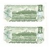 Image 2 : 1973 Crisp Sequential Serial Number  One Dollar Bank Note / Bill