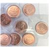 Image 2 : TEN One Cent Coins, Various years, All from mint sets uncirculated