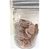 Image 1 : Crown Jar filled with unsorted Pennies  / One Cent Coins