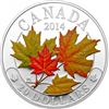 Image 2 : 2014 TWENTY DOLLAR Fine silver coin, Majestic Maple Leaves with colour