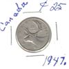 Image 1 : 1947 Canadian Quarter , Maple Leaf Variety