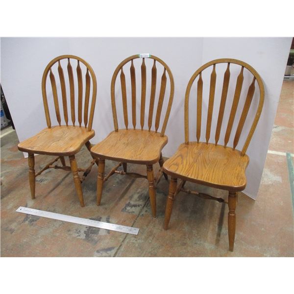 *(3) Wooden Dining Room Chairs (1 Needs Repair)