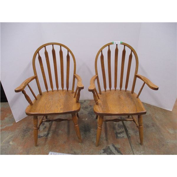 *2X the Bid Price- (2) Wooden Captain Chairs