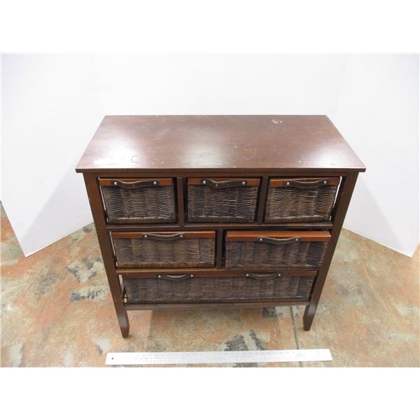 *6-Drawer Storage Stand w/ Wicker Drawers (33x15x33)