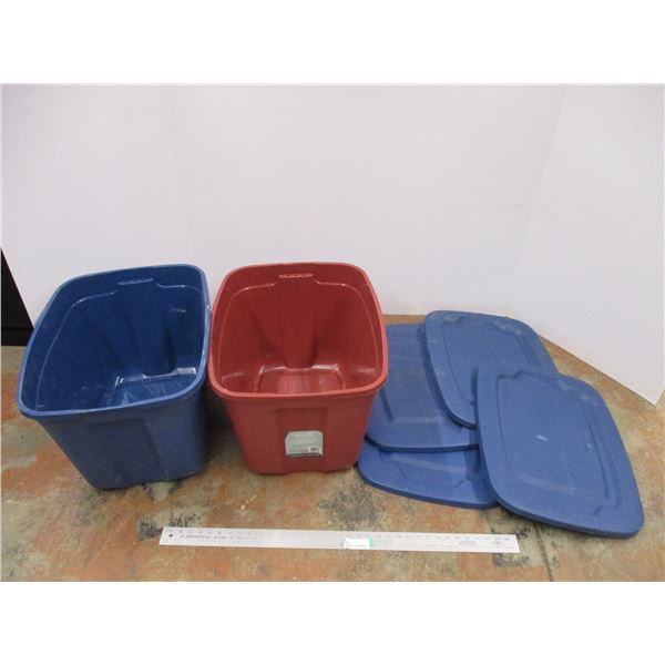 *(2) Totes w/ 4-Lids