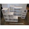 Image 1 : *(2) Stair Shaped Cube Shelves, 4-Shelf Storage Unit + Wire Racking and Plastic Bin Storage