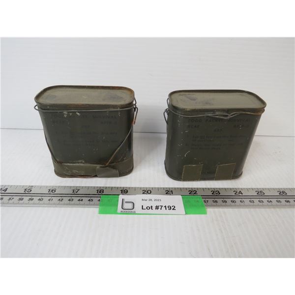 (2) Food Packet Survival Rations - Bodnarus Auctioneering