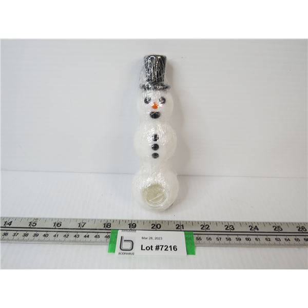 (New) Snowman Pipe (rubber pipe w/glass bowl)