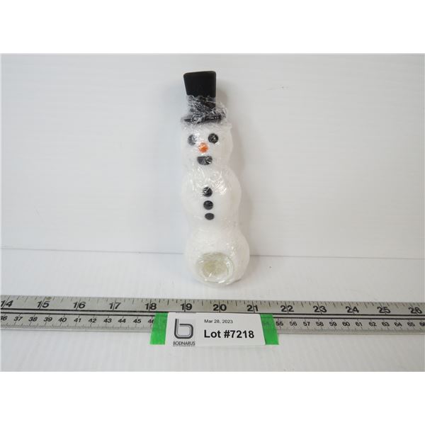 (New) Snowman Pipe (rubber pipe w/glass bowl)