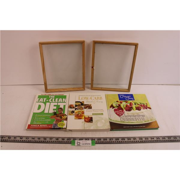 (2) Picture Frames + (3) Food Books