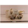 Image 1 : (3) Vases + Sugar & Cream Bowls