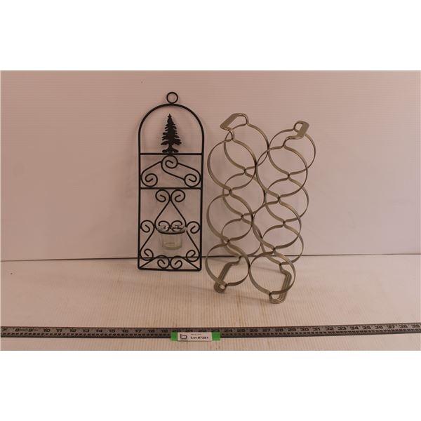 Wine Rack & Wall Candle Holder