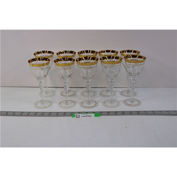 (10) Set of Crystal Champaign Glasses