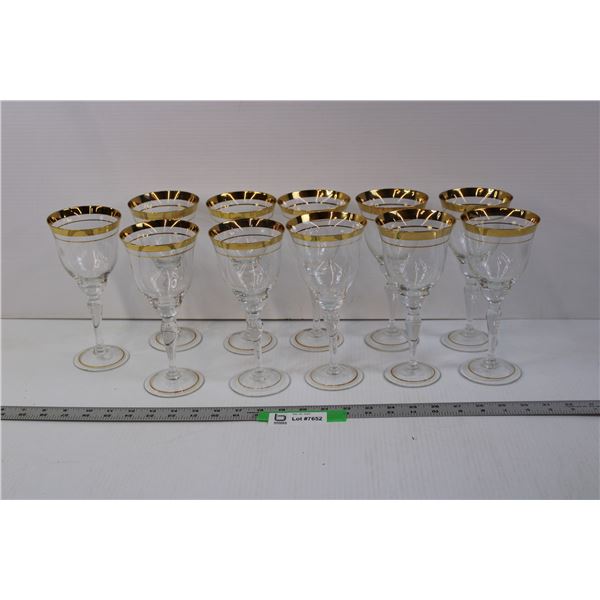 (11) Set of Crystal Wine Glasses