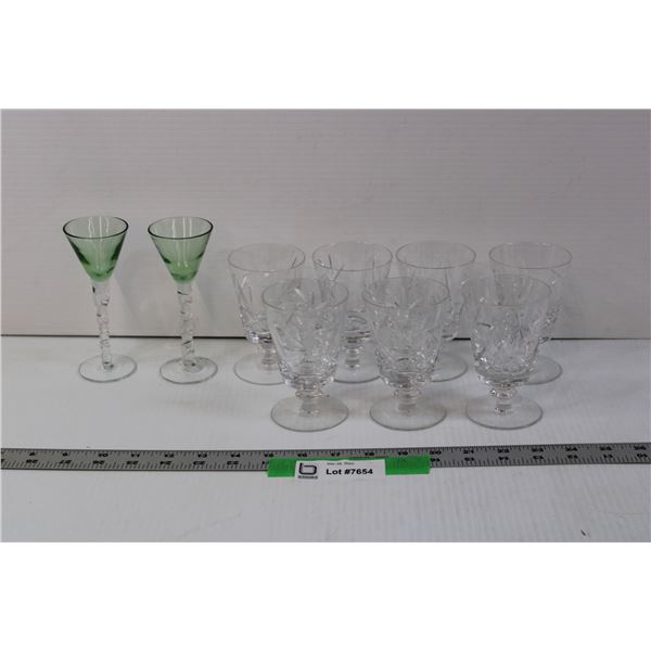 Lot of Assorted Crystal and Glass Glasses