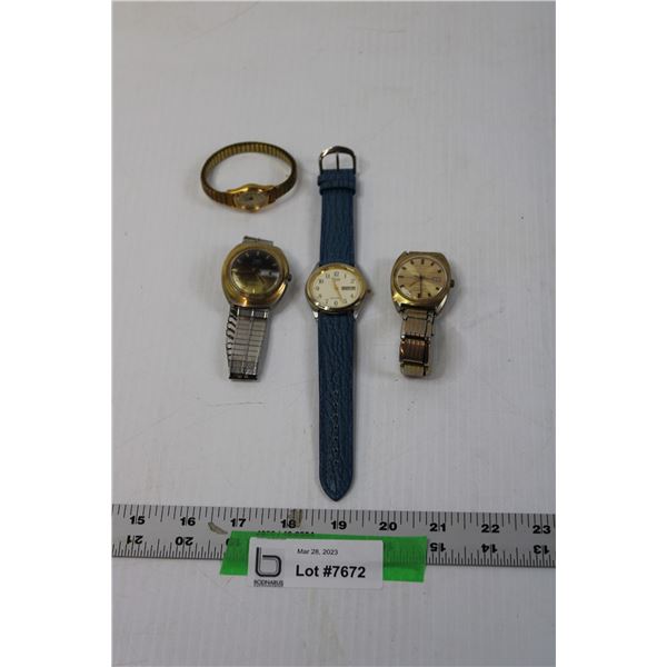 (4) Assorted Watches - Timex