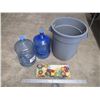 Image 1 : *(2) Culligan Water Jugs + Wall Art and Garbage Can