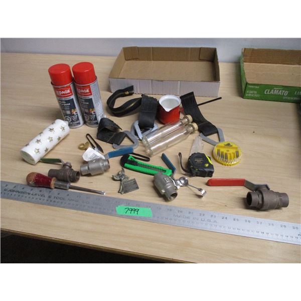 (2) Cans of Spray Adhesive(pick-up Only), Ball Valve, +Misc.