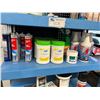Image 3 : SHELF AND CONTENTS. LITHIUM GREASE, CLEANERS, BOAT WAX, RUST STAIN REMOVER, WURTH BOND AND SEAL,