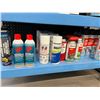 Image 5 : SHELF AND CONTENTS. LITHIUM GREASE, CLEANERS, BOAT WAX, RUST STAIN REMOVER, WURTH BOND AND SEAL,