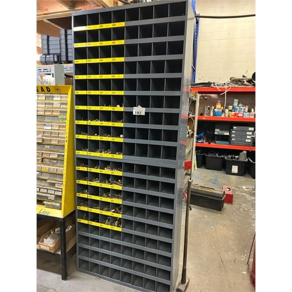 2 SECTIONS OF 34 X42  METAL BINS WITH GRADE 8 BOLTS, NUTS, NYLOCS AND WASHERS 3/8 -5/8 