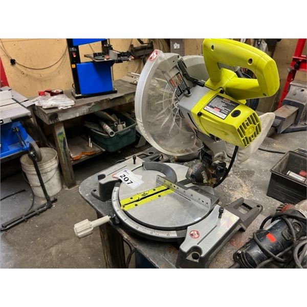 RYOBI MITRE SAW WITH BROKEN BACK FENCE