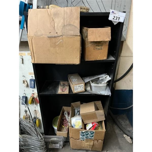 24" BOOKSHELF WITH CONTENTS PLUS LARGE BOX SPECIALTY MARINE PARTS