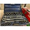 Image 1 : WESTWARD 3/4" STANDARD SOCKET SET-COMPLETE. 7/8"-2". HINGE ON LID OF CASE IS CRACKED