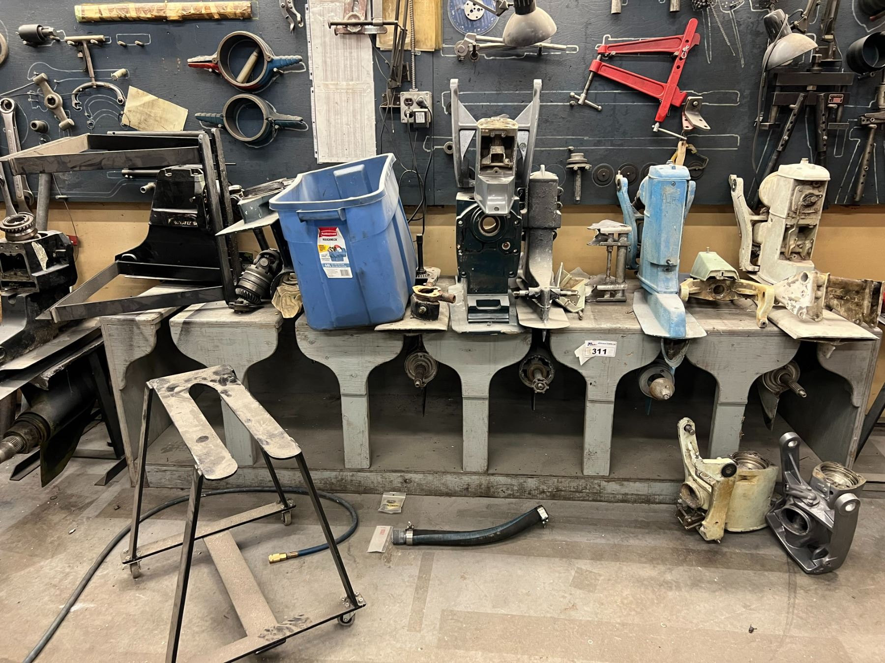 LOWER LEG REPAIR BENCH PLUS MOBILE CART AND FREE STANDING CART. INC ...