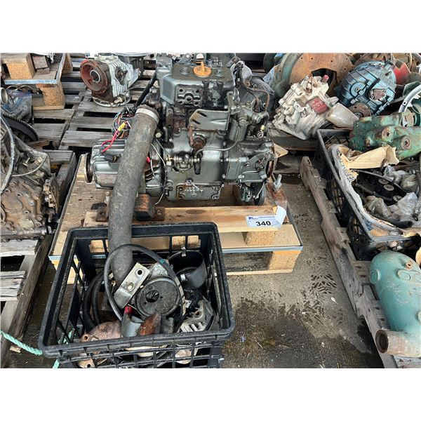 2-CYLINDER DIESEL MOTOR WITH TRANSMISSION - CONDITION UNKNOWN