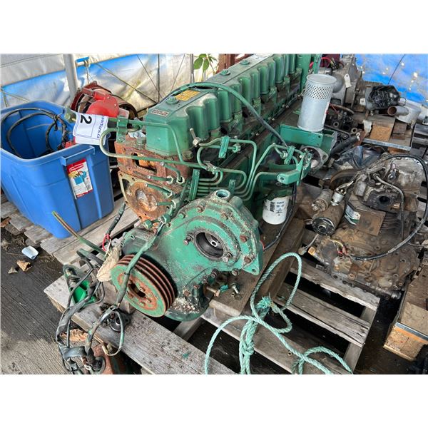 VOLVO 6-CYLINDER DIESEL MOTOR - CONDITION UNKNOWN