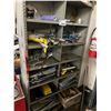 Image 1 : 3' METAL SHELF WITH CONTENTS. ASST PAINTING SUPPLIES