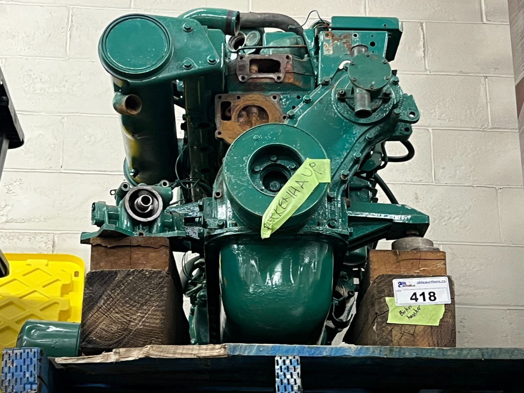 VOLVO 6 CYL DIESEL MARINE MOTOR CONDITION UNKNOWN. ENGINE NUMBER IS ...