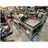 Image 1 : 8'X4' WORK BENCH WITH CONTENTS. 2X 6" VICES, ASST SPECIALTY TOOLS, VERY LARGE 5' NAIL PRY BAR, WORK
