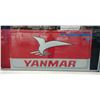 Image 1 : YANMAR RETAIL SIGN. 6' X 3'  THE SIGN IS TWO PIECES SPLIT BETWEEN THE GREY AND RED SECTIONS