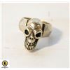 Image 1 : SOLID SILVER HEAVY BIKER SKULL RING