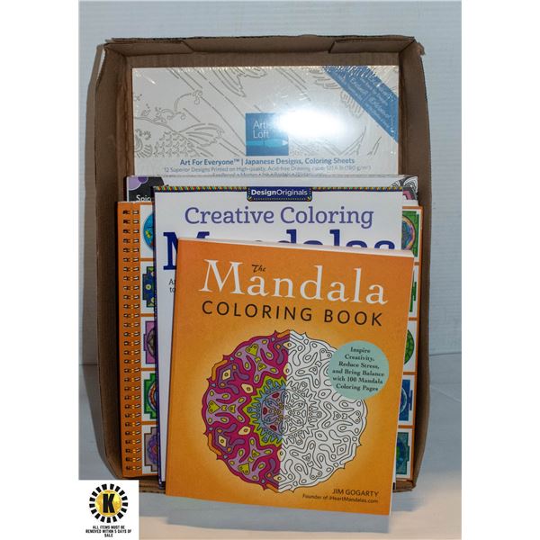 FLAT OF NEW MANDALA COLORING BOOKS, ETC